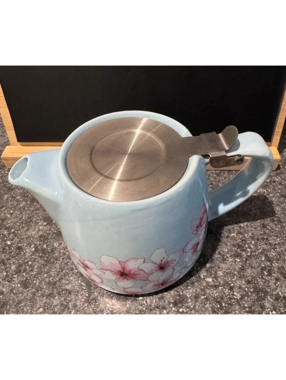 Ceramic Cherry Blossom Teapot with Infuser Basket